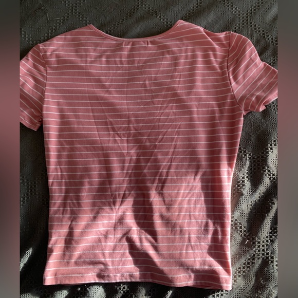 Pink and white strip top - Picture 2 of 2